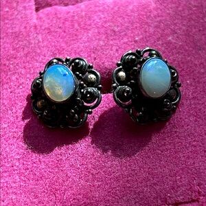 Elegant Silver Opal Earrings